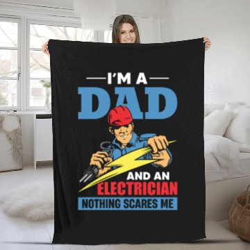 Discover Electrician Dad – Fearless Father Fleece Blankets
