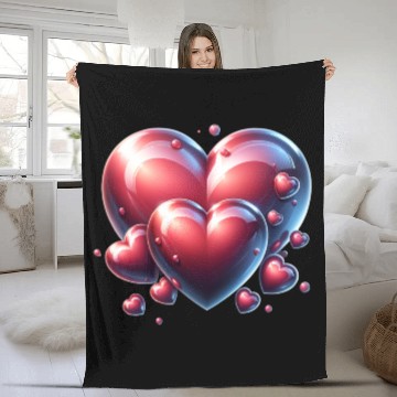 Discover Wedding red love hearts clothing range Fleece Blankets
