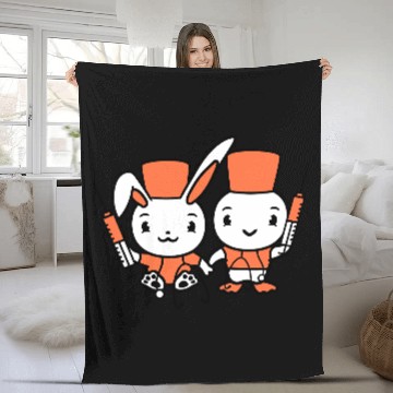 Discover Rabbit Bird Chick Doctor Syringe Team 2 Friends Fleece Blankets