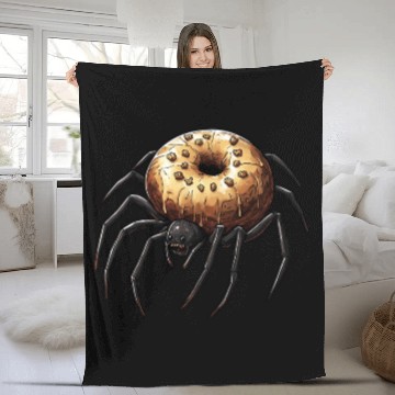 Discover Donut Spider Funny Creative Motif Fleece Blankets