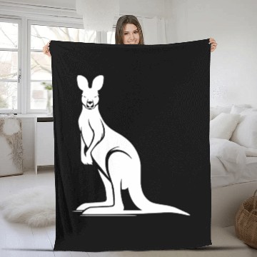 Discover Marsupials Of The Wild Kangaroo Silhouette Fleece Blankets