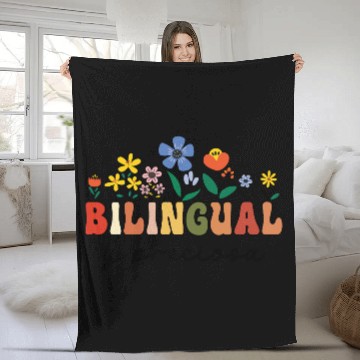 Discover Bilingual Spanish Teacher Bilingual y preciosa Fleece Blankets