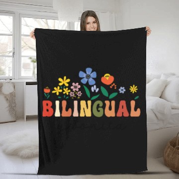 Discover Bilingual Spanish Teacher Bilingual y bonita Fleece Blankets