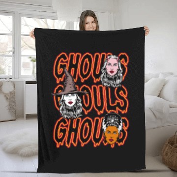 Discover Ghouls, Ghouls, Ghouls Lady Horror Monster Mob Fleece Blankets