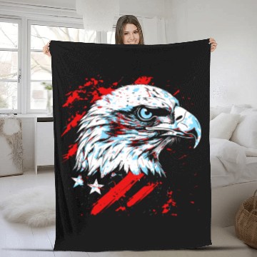 Discover Symbol of America - American Bald Eagle Fleece Blankets