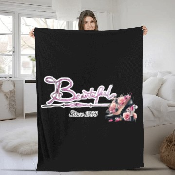 Discover Beautiful since 1988 birthday typography Fleece Blankets