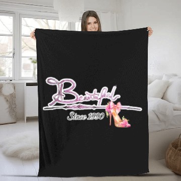 Discover Beautiful since 1990 birthday typography Fleece Blankets