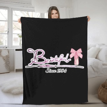 Discover Beautiful since 1984 birthday typography Fleece Blankets
