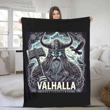 Discover Valhalla Warrior Fleece Blankets