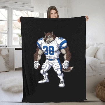 Discover Wolf American football player Fleece Blankets