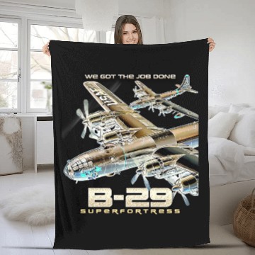 Discover B29 Superfortress War II-era Bomber Aircraft Fleece Blankets