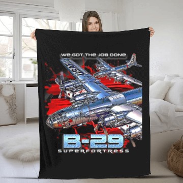 Discover B29 Superfortress War II-era Bomber Aircraft Fleece Blankets
