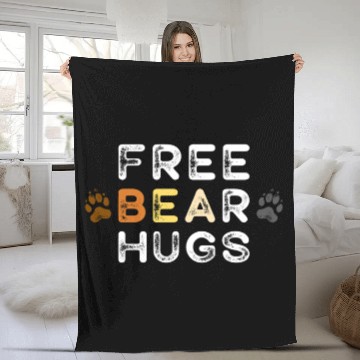 Discover Gay Bear Free Hugs Funny Bear Pride Men Fleece Blankets