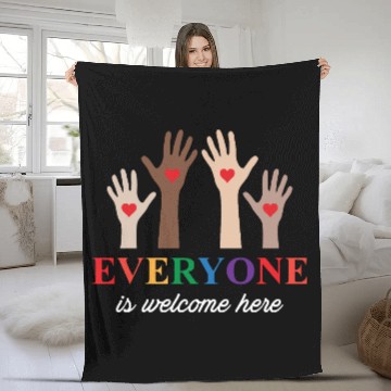 Discover Everyone Is Welcome Here Idaho Teacher Fleece Blankets