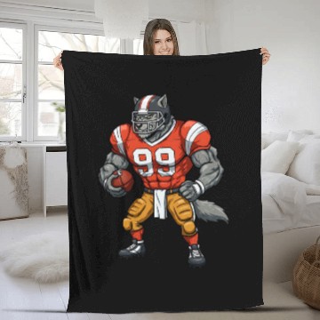 Discover Wolf American football player Fleece Blankets