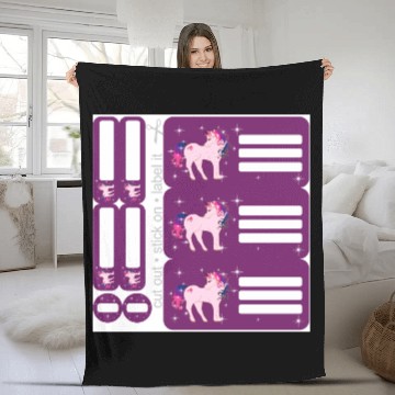 Discover DIY Sticker Set - Fantasy Unicorn Purple - 9 Fleece Blankets