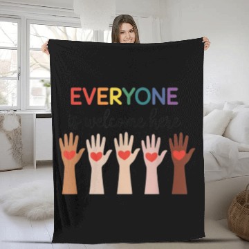 Discover Everyone Is Welcome Here Idaho Teacher Fleece Blankets