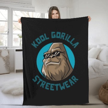 Discover Kool Gorilla Street Wear Fleece Blankets