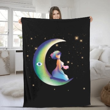 Discover Moonlit lady Fleece Blankets