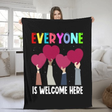 Discover Everyone Is Welcome Here Idaho Teacher Fleece Blankets