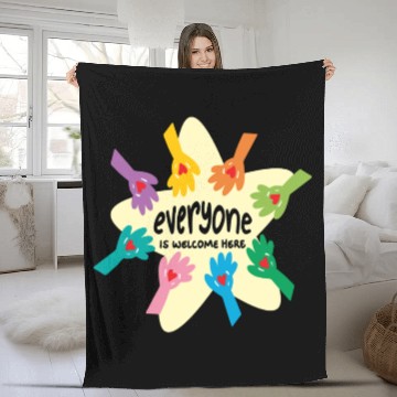Discover Everyone Is Welcome, Idaho Teacher, teacher, idaho Fleece Blankets