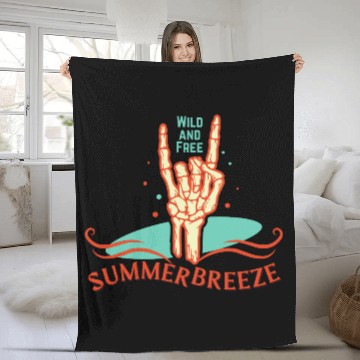 Discover Wild And Free Summer Breeze Skeleton Hand Fleece Blankets