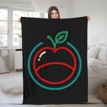 Discover Apple Bean - Minimalist Abstract Logo Design Fleece Blankets