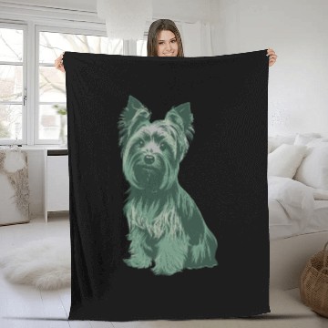 Discover Charming Yorkshire Terrier Portrait for Dog Lovers Fleece Blankets