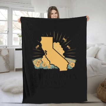 Discover California honey sweet as the golden state Fleece Blankets