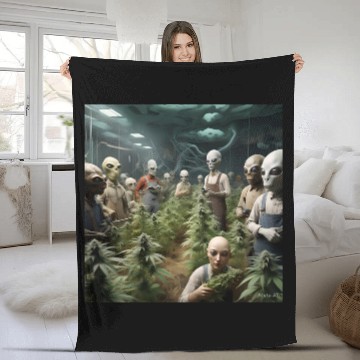 Discover A cannabis farm run by aliens Fleece Blankets