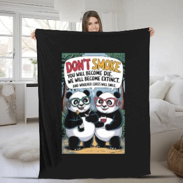 Discover Fleece Blankets 2 Two pandas are standing drunk