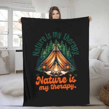 Discover Nature is My Therapy – Camping Escape Fleece Blankets
