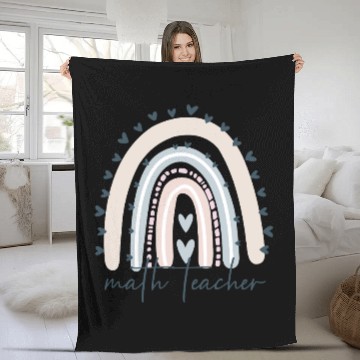 Discover Math Teacher with rainbow Fleece Blankets