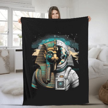 Discover Horus Astronaut | Ancient Egypt Meets Space Fleece Blankets