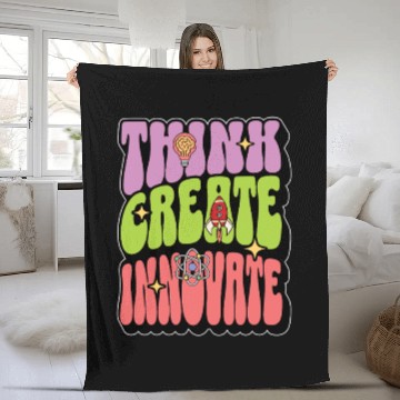 Discover STEM Teacher Think Create Innovate STEM Education Fleece Blankets