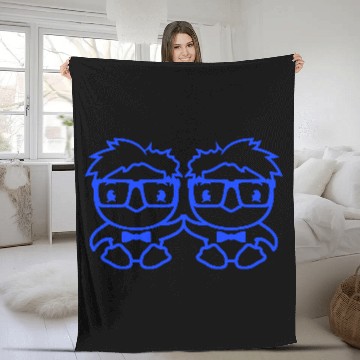 Discover 2 Birds Nerd Geek Smart Horn-Rimmed Glasses Team Fleece Blankets