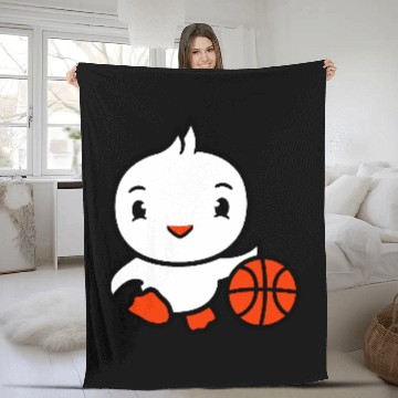 Discover Bird Basketball Play Fun Ball Sport Dribble Hobby Fleece Blankets