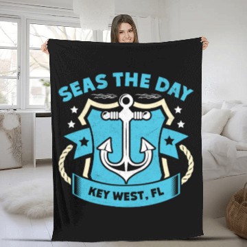 Discover Key-West SEAS A DAY KEY-WEST SEAS Yachting Fleece Blankets