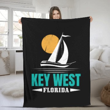 Discover KEY-WEST FLORDIA Sailing West Keys Sailing Outfit Fleece Blankets
