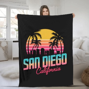 Discover San Diego Souvenir and Travel Gift Idea Fleece Blankets