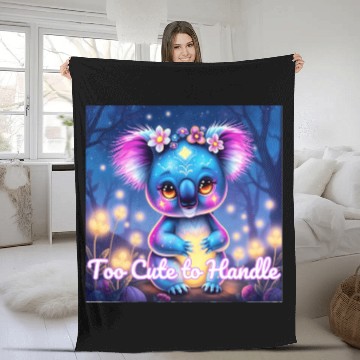 Discover Magical Neon Koala – Fantasy Art with Glowing Nigh Fleece Blankets