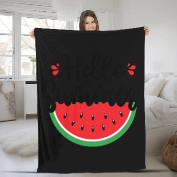Discover Hello Summer Watermelon Sweet Summer Fleece Blankets