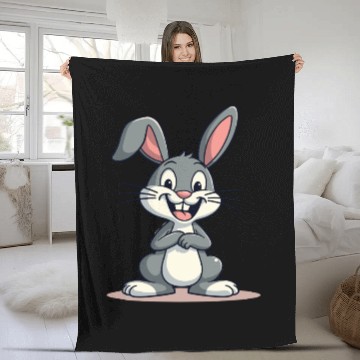 Discover Funny Easter Bunny Cute Bunny Easter Fleece Blankets