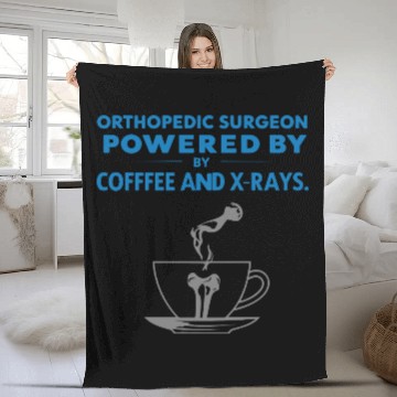 Discover Powered by Coffee and X-Rays Fleece Blankets
