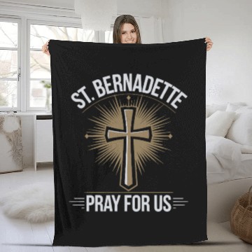 Discover St. Bernadette Catholic Saint Pray for Us Fleece Blankets