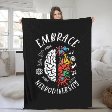 Discover Embrace Neurodiversity Brain Embrace ADHD Autism Fleece Blankets