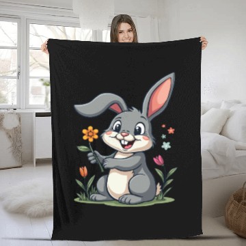Discover Funny Easter Bunny Cute Bunny Easter Fleece Blankets
