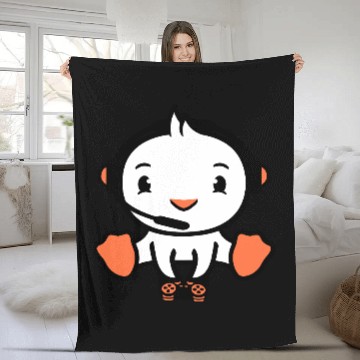 Discover Bird Plays Gamer Nerd Console Headset Controller Fleece Blankets