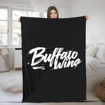 Discover Buffalo wing text Design with Bold Brushstroke Fleece Blankets