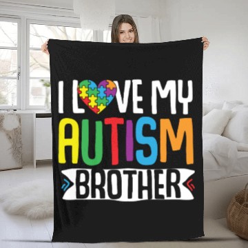 Discover Autism Awareness Gift Sister Brother Fleece Blankets